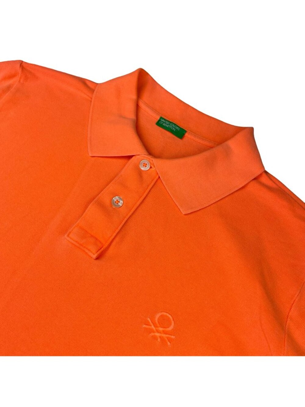 United Colors of Benetton Men’s 100% Cotton S/S Polo Shirt Orange • 2XL